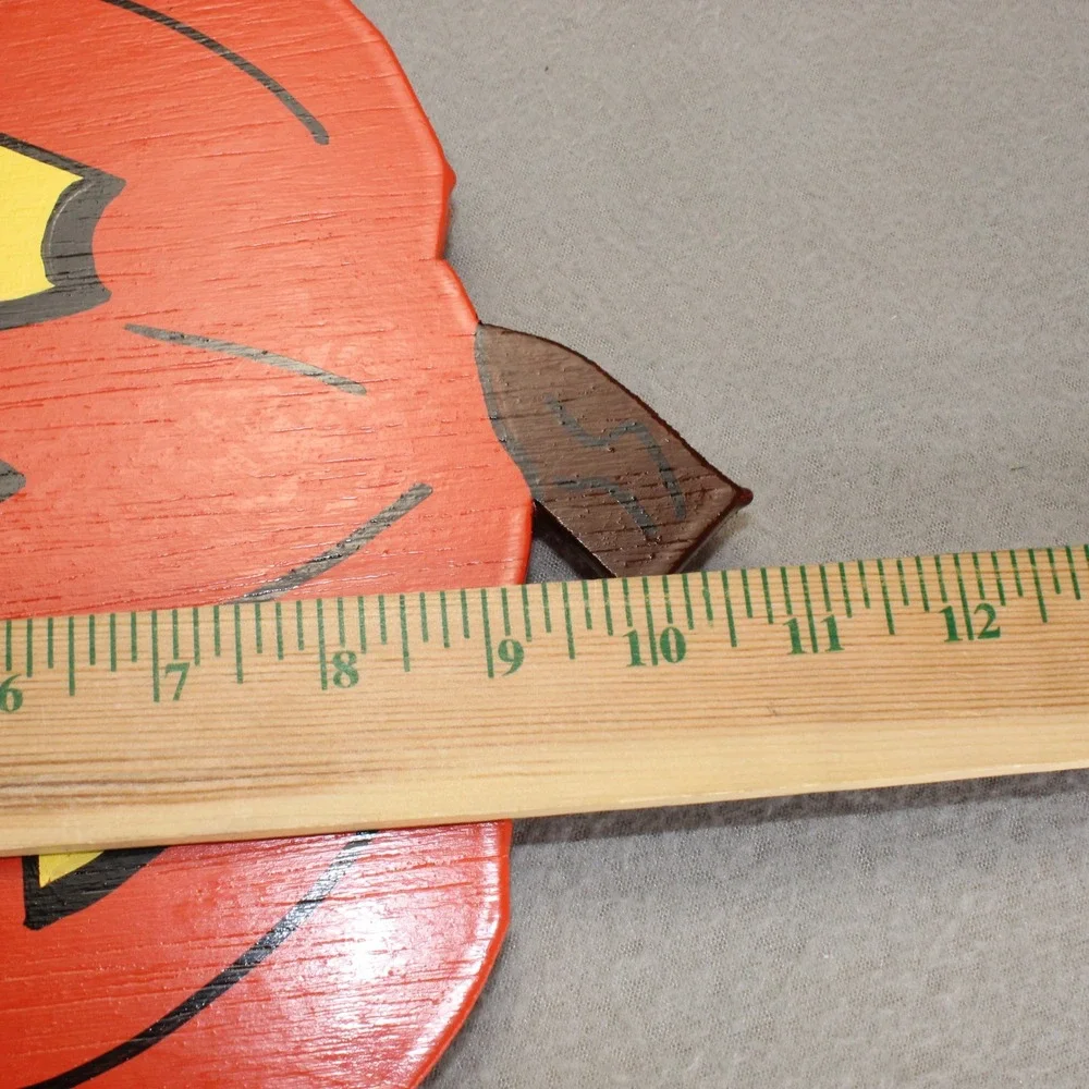 Unbranded Wooden Pumpkin Decor Orange Jack-O-Lantern Yard Stake Rustic Halloween